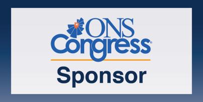 White image with blue ONS Congress logo with text that says "Sponsor" underneath
